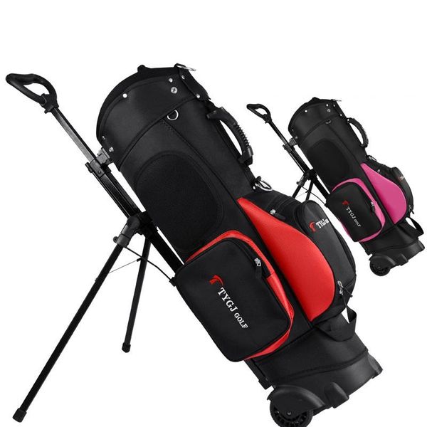 

golf bags 2021 rack bag with wheel standard stand caddy cart big capacity hold 13 clubs ball travelling package d0648