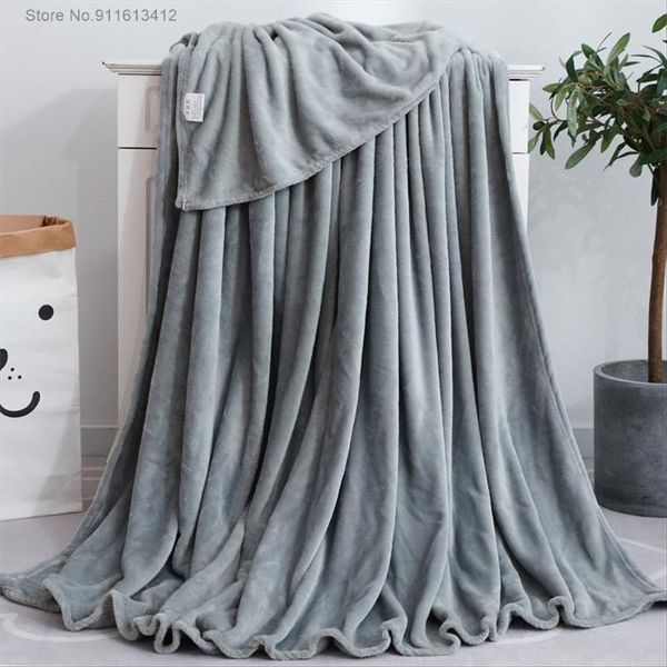 

blankets winter warm blanket silver gray solid microfiber fleece throw on the bed/sofa/travel bedsheet king size 180x200cm