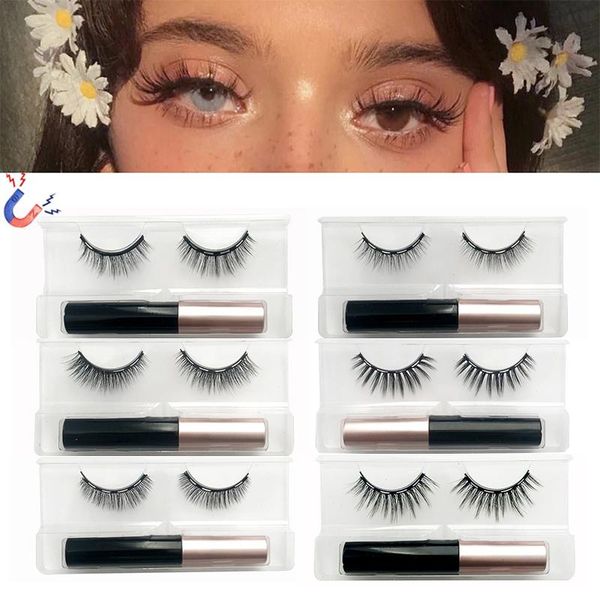 

false eyelashes waterproof magnetic eyeliner set natural cilia dramatic volume thick synthetic eye lashes makeup