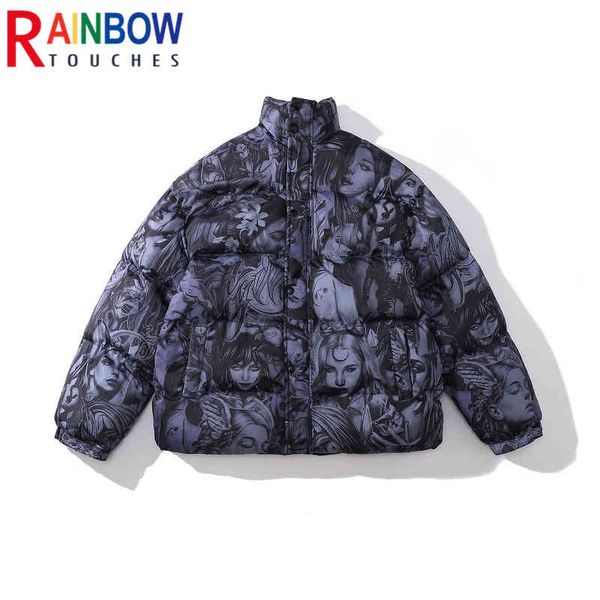 

rainbow touch - cotton men's wear, thick et, girl tattoo, fashion unisex, hip-hop clothing, winter, 2021, Black