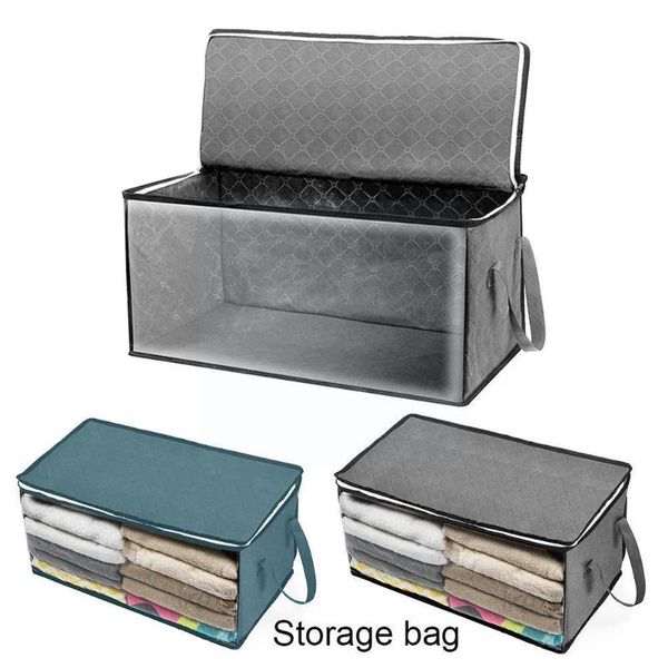 

storage bags large capacity folding under bed quilt blanket home zipper with bag durable closure handle clothes dustproof organizer stor n6a