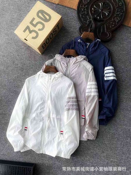 

tb lightweight sunscreen four bars summer skin clothing loose hooded jacket and women's, Tan;black