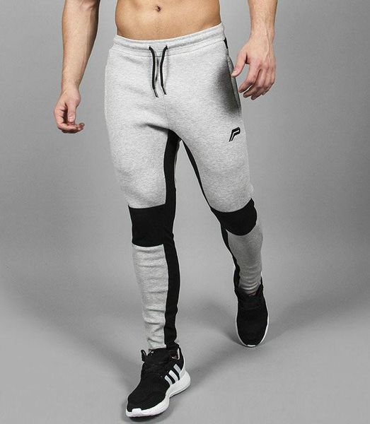 

men's pants men joggers brand male trousers casual sweatpants jogger dark grey elastic cotton gyms fitness workout, Black
