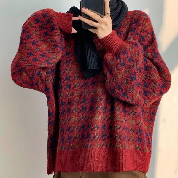 

women's sweaters women pullover patchwork loose lantern sleeve simple knitted sweater female elegant all-match trendy oversize streetwe, White;black