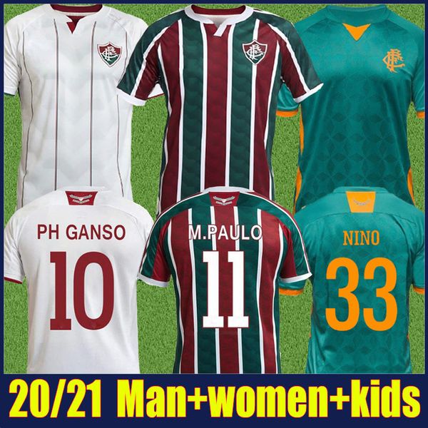 

2021 brazilian 2020 fluminense jersey men women kids kit .paulo ph ganso football jersey nene nino miguel camisa fluminense 20/21, Black