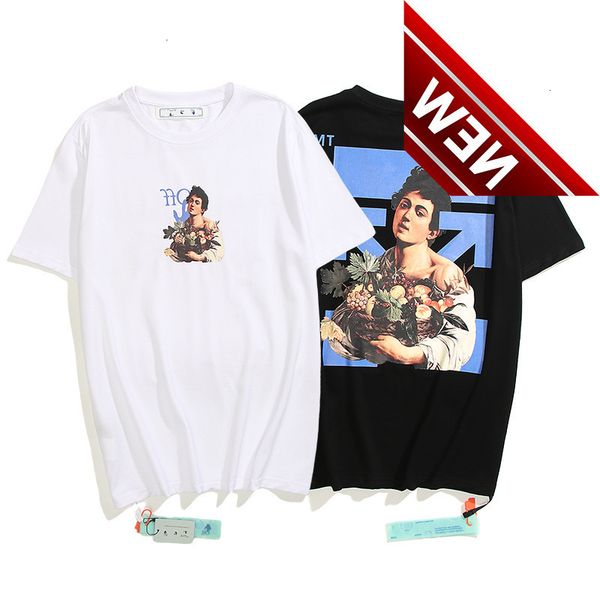 

summer 2021 spring and new off women's poster portrait print short sleeve unisex, White;black
