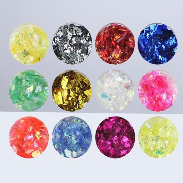 

nail art glitter dress diy charms tips gradual changing color shell style decorations (ramdon color)1, Silver;gold