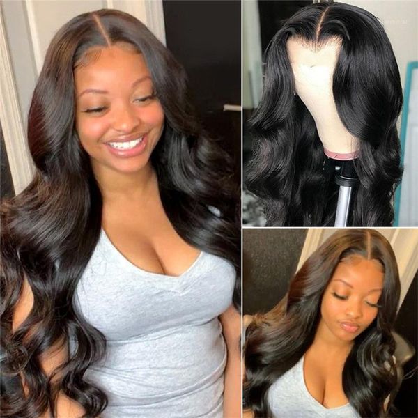 

body wave human hair wigs lace front prepluck wig brazilian non-remy for women natural color mayfair1, Black;brown