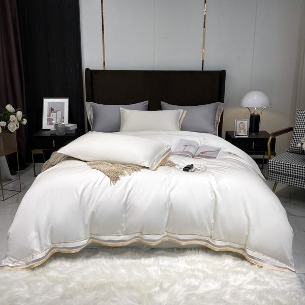 

bedding sets luxury 600tc egyptian cotton embroidery el style set  king quilt/duvet cover bed linen fitted sheet pillowcase