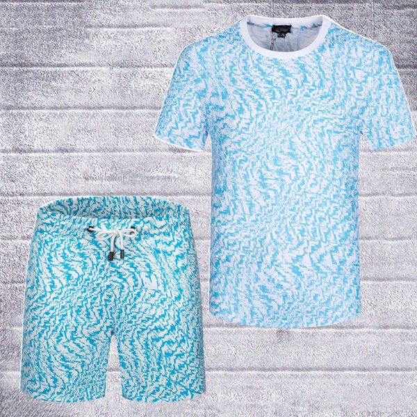 2022 Stripe Men Sports Suit Kısa Kollu Marka Tasarımcısı Trailsuit T-Shirt, Şortlu Rahat Nefes Alabilir ve Kuru Günlük Leisur233o