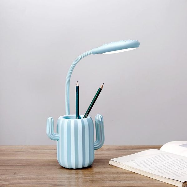 

table lamps cactus lamp creative home novelty product pen holder storage student eye-protection led rechargeable