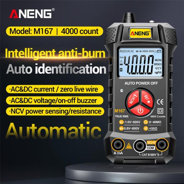 

smart home control aneng m167 digital mini multimeter tester auto multimetro true rms tranistor meter with ncv data hold 4000counts flashlig