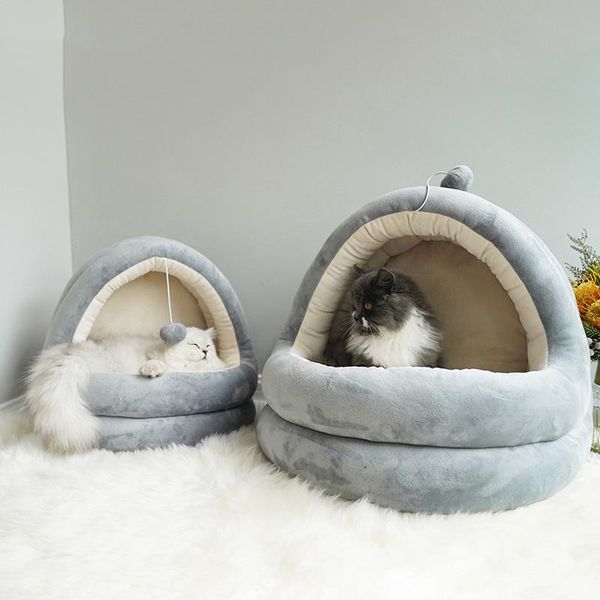 

cat beds & furniture pet sleeping bag nest cave bed soft polar fleece dog puppy kennel house for cats winter warm heated mat small