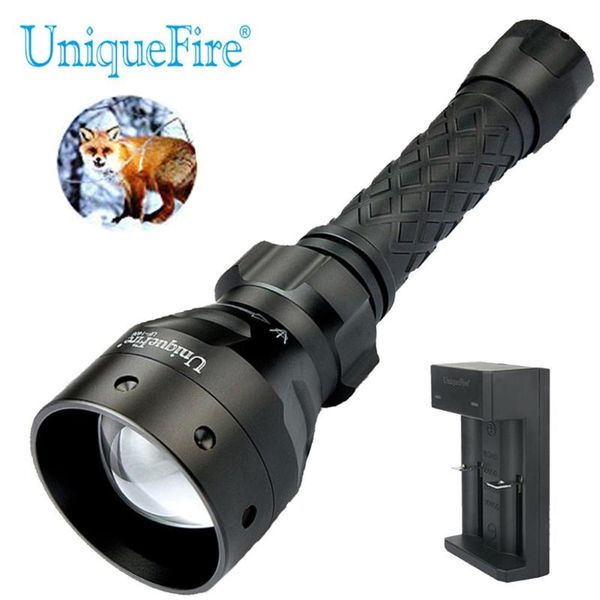 

uniquefire 1405 xm-l2 led white light 67mm convex lens zoomable 5m torch with usb charger for night camping riding flashlights to torches