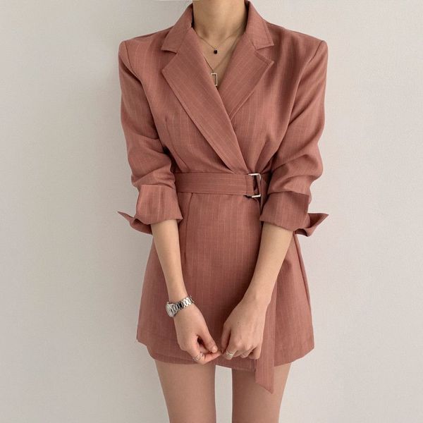 

striped dresses for women red office lady dress elegant fashion korean clothing spring new turn-down collar long sleeve, Black;brown