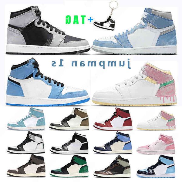 

mens basketball shoes 1s 1 women university blue hyper royal obsidian dark mocha paint drip chicago pink sports sneaker trainer