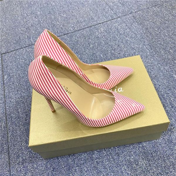 

dress shoes 2021 patent leather high heels 8cm 10cm 12cm pointed fashion color matching stripe soft wedding, Black