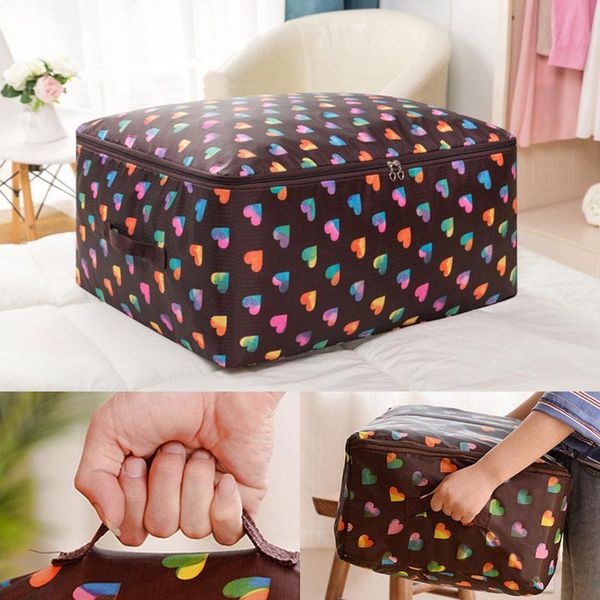 

foldable oxford cloth storage bag clothing bedding blanket quilt closet organizer box cabinet wardrobe container with handles &