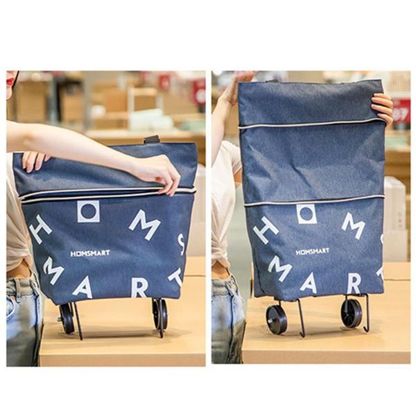 

storage bags portable shopping bag foldable cart oxford trolley wheeled grocery