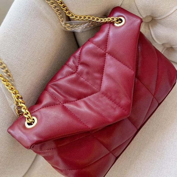 

quilted lambskin bag classic chain crossbody bags large shoulder back handbag stripes messenger purse buttonhole hardware, Black;red
