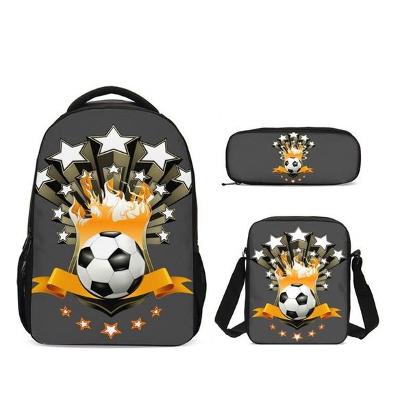 

backpack 3pcs/set portfolio school bags for boys girls cool football 3d printing backpacks kids bookbag rugzak satchel mochila escolar