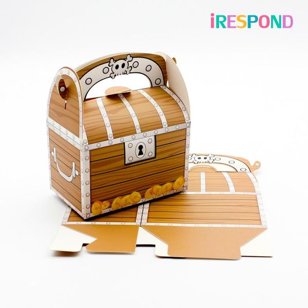 

gift wrap 50pcs candy boxes and bags treasure box kids birthday party favors pirates caribbean gold paper packaging handle