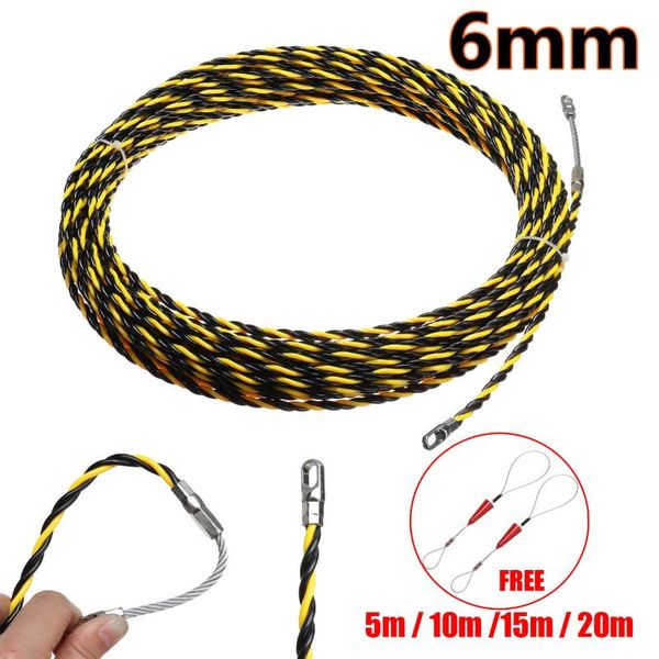 

professional hand tool sets 5-20m guide device fiberglass electric cable push pullers duct snake rodder fish tape wire +2 pcs tensioner