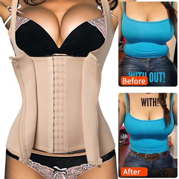

women's shapers faja body shapewear women waist trainer shaper corsets cincher corset sheath modeling strap slimming belt plus size, Black;white