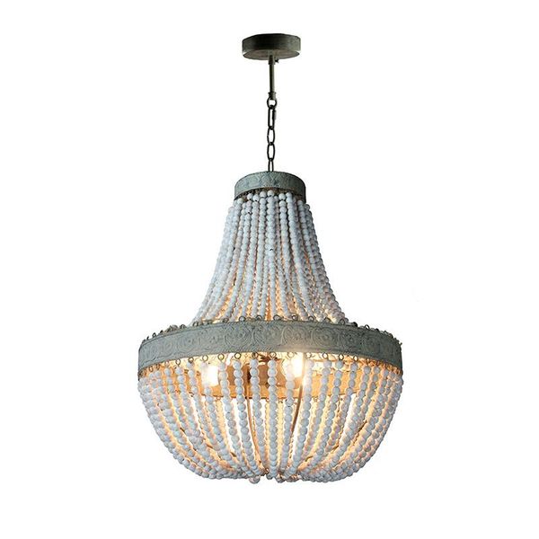 

chandeliers retro round wooden bead chandelier e27 led living room hanging lamp bedroom kitchen lighting cafe shop decor light