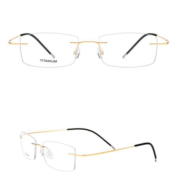 Moda óculos de sol frames 2021 Óculos de titânio sem aro Homens Frameless Prescrição Óculos Quadro Mulheres Miopia Óptica Óculos