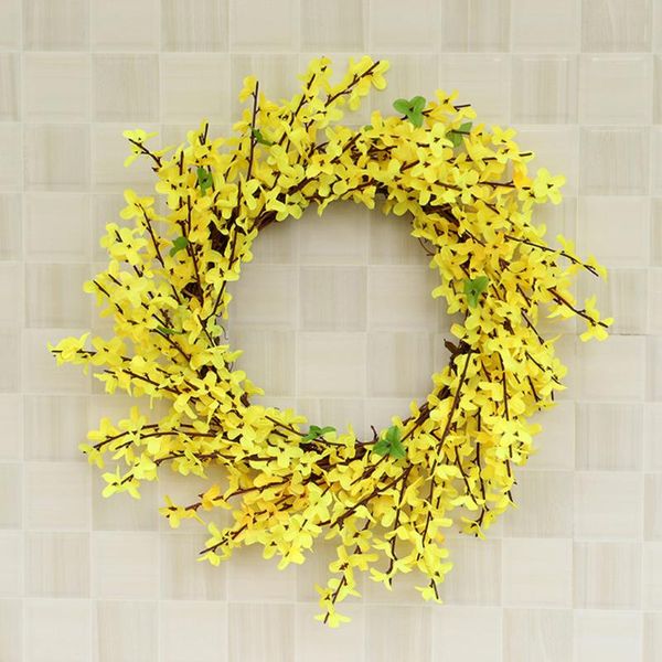 

45# home creative wreath door hanging artificial flower leaf wall window wedding decorati festival decorative flowers & wreaths
