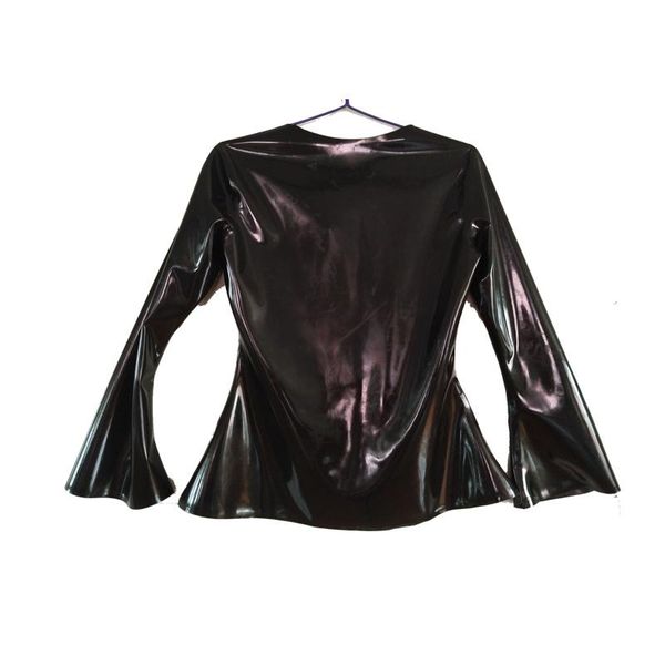 

bras sets latex lantern sleeve women black tight fashionable coat size xxs-xxl, Red;black