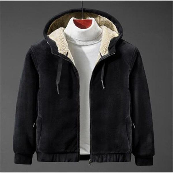 

men's jackets 020 winter young plus velvet thick hooded warm jacket casual sweater outerwear coats, Black;brown