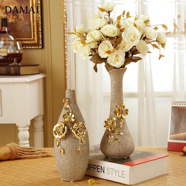 

vases european vintage ceramic vase relief gilt crafts ornaments deskflower desk decorative plant pots living room decoration