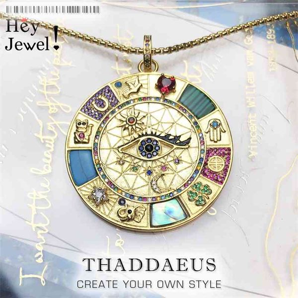 

necklace amulet magical lucky symbols,2021 fine jewelry europe 925 sterling silver bijoux wheel of fortune gift for women
