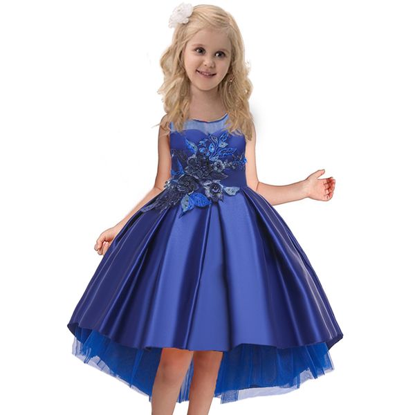 

premium 70% off children's dress new children's middle princess dress, Blue