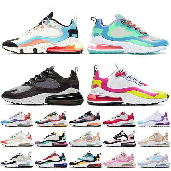

2021 fashion 270s react running shoes women mens cushions trainers the future electro green lagoon black white off light arctic puch pink sn