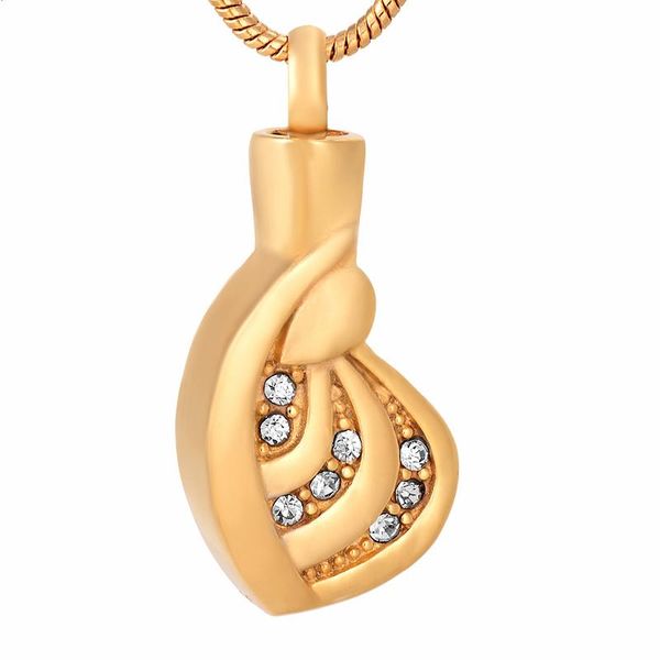 

pendant necklaces sjfe993 golden teadrop cremation jewelry for ashes 316l stainless steel memorial urn necklace keepsake women, Silver