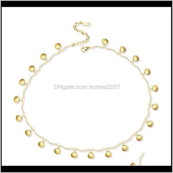 Pingentes joalheria lux￺rio projeta colorido ouro multi shell garffeers bijoux femme estilo coreano colares de a￧o inoxid￡vel j￳ias para homens e mulheres