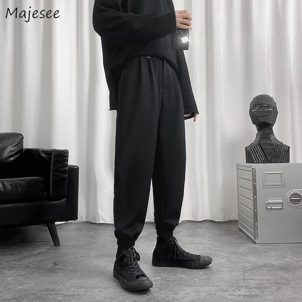 

men casual pants harem ankle-length trousers breathable spring tie feet loose zipper all-match trendy chic bottom ulzzang 3xl men's, Black