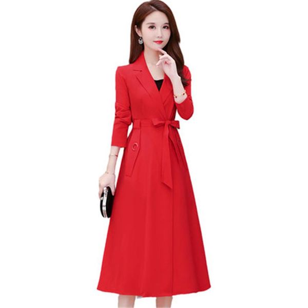 

autumn ladies trench coats elegant arrival women's windbreaker thin long coat with belt streetwear female overcoat n370, Tan;black