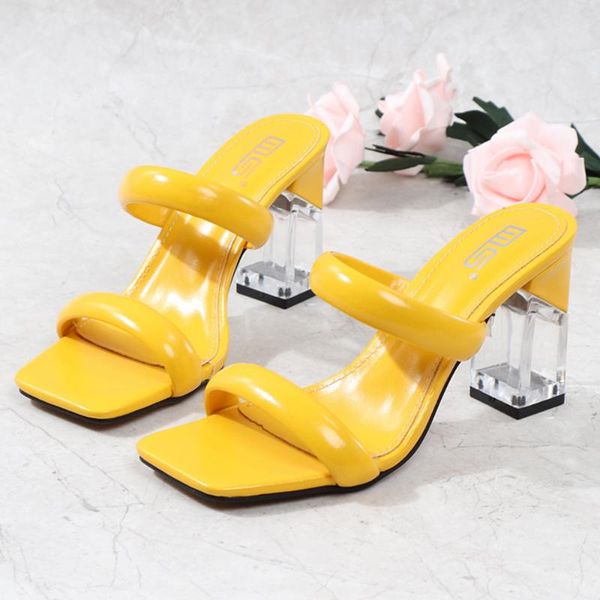 

slippers 2021 narrow band yellow women braid sandal ladies high heel crystal fashion female slides summer shoes hh394, Black