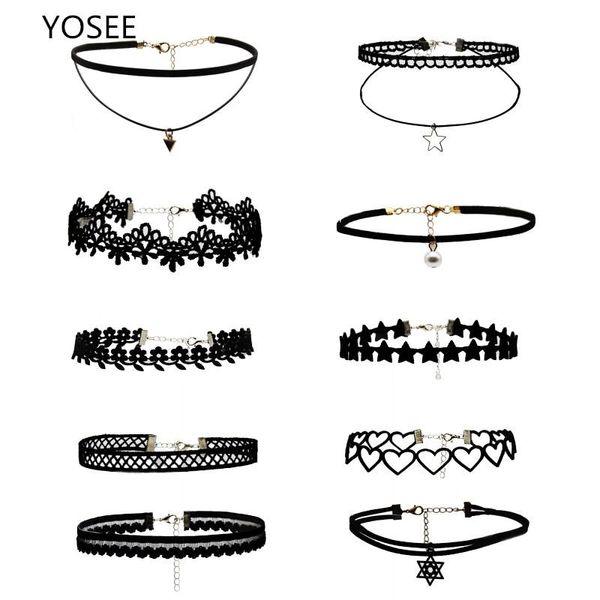 

lace collar necklace women necklaces pendants handmade gothic alloy chokers nacklaces vintage girls lovers' pendant, Silver