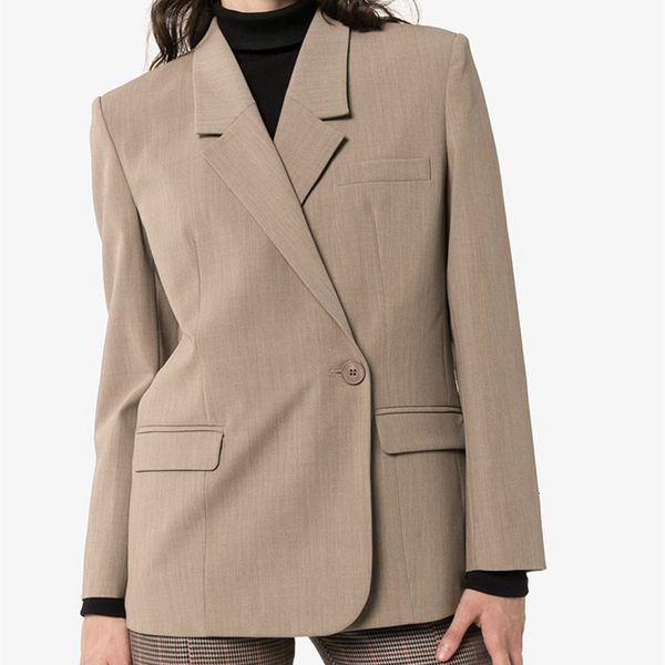 

suit women solid color suit coat long sleeve one button ol outwear and blazer, White;black