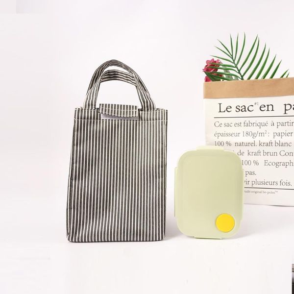 

multifunctionl stripe lunch box bag shopping storage portable picnic bags tote purchase