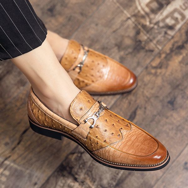 

african style casual wedding shoes for men metal decoration peacock pattern graceful men dress shoes big size 46 47 48, Black