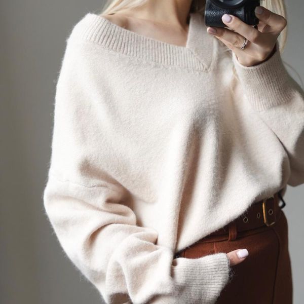 

women's sweaters autumn women v-neck knitted sweater loose pullover woman oversize argyle winter long sleeve sueter mujer 2021 pull fem, White;black