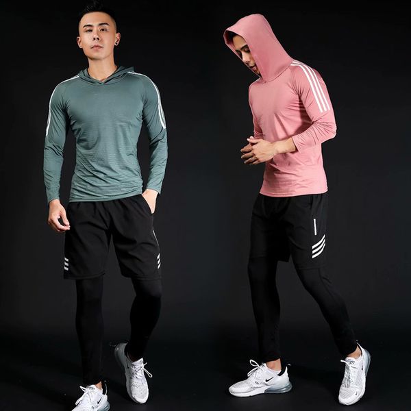 Tuta da allenamento da uomo Corsa Abbigliamento sportivo Palestra Fitness Arrampicata su roccia Abbigliamento casual X0322