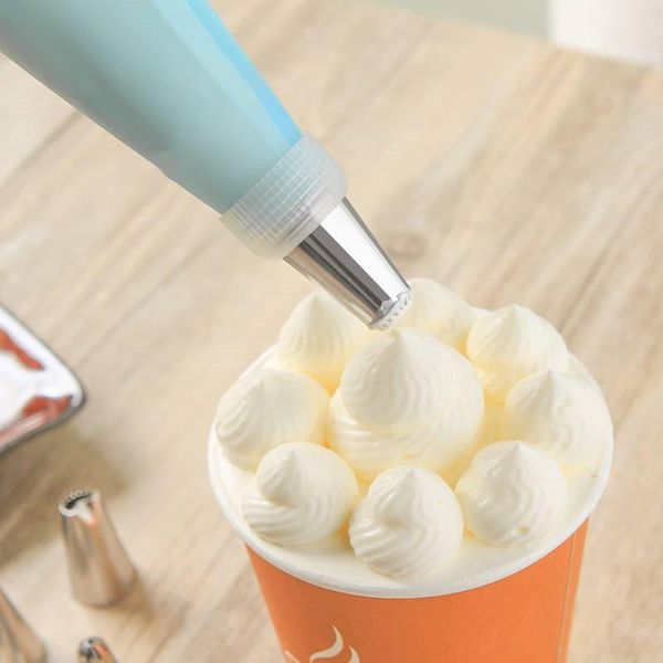 

baking & pastry tools 8pcs/set silicone bag stainless steel cake nozzle diy icing piping cream decorating tips fondant