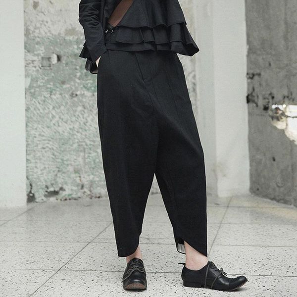 

women's pants & capris women haren fahison style cotton and linen black casual ladies trousers, Black;white